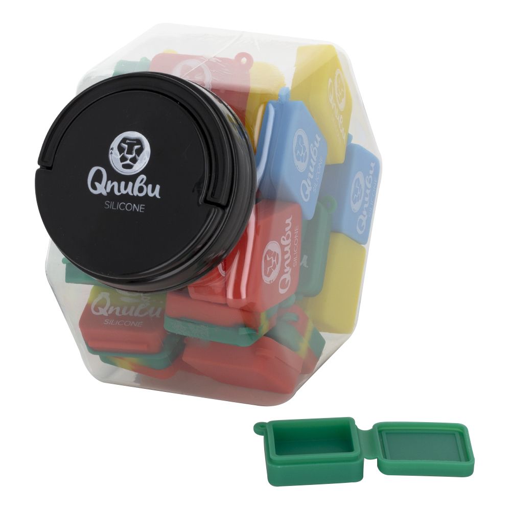 9ml Keychain Jar Square Qnubu Silicone (Display L 35 Unit)