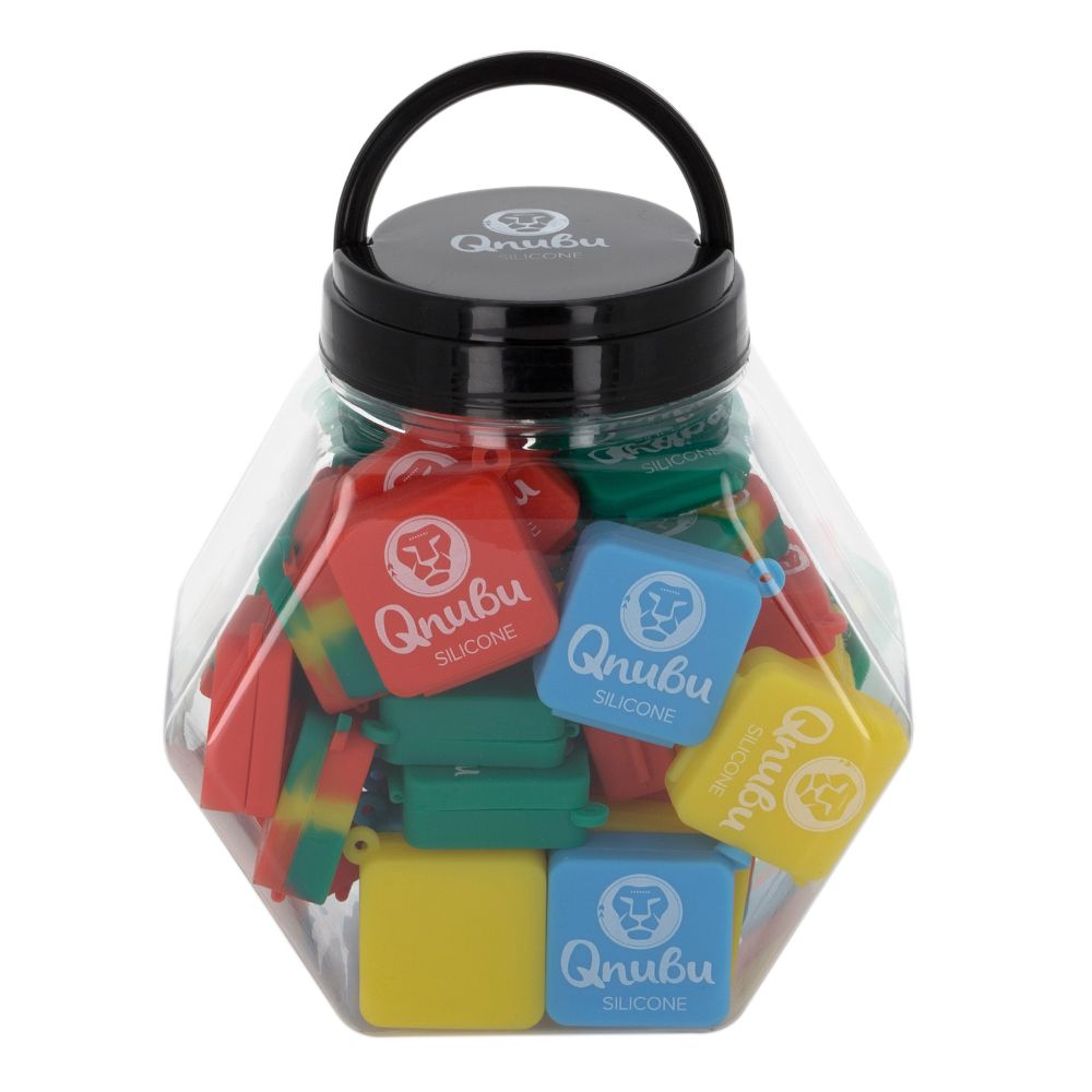 9ml Keychain Jar Square Qnubu Silicone (Display L 35 Unit)