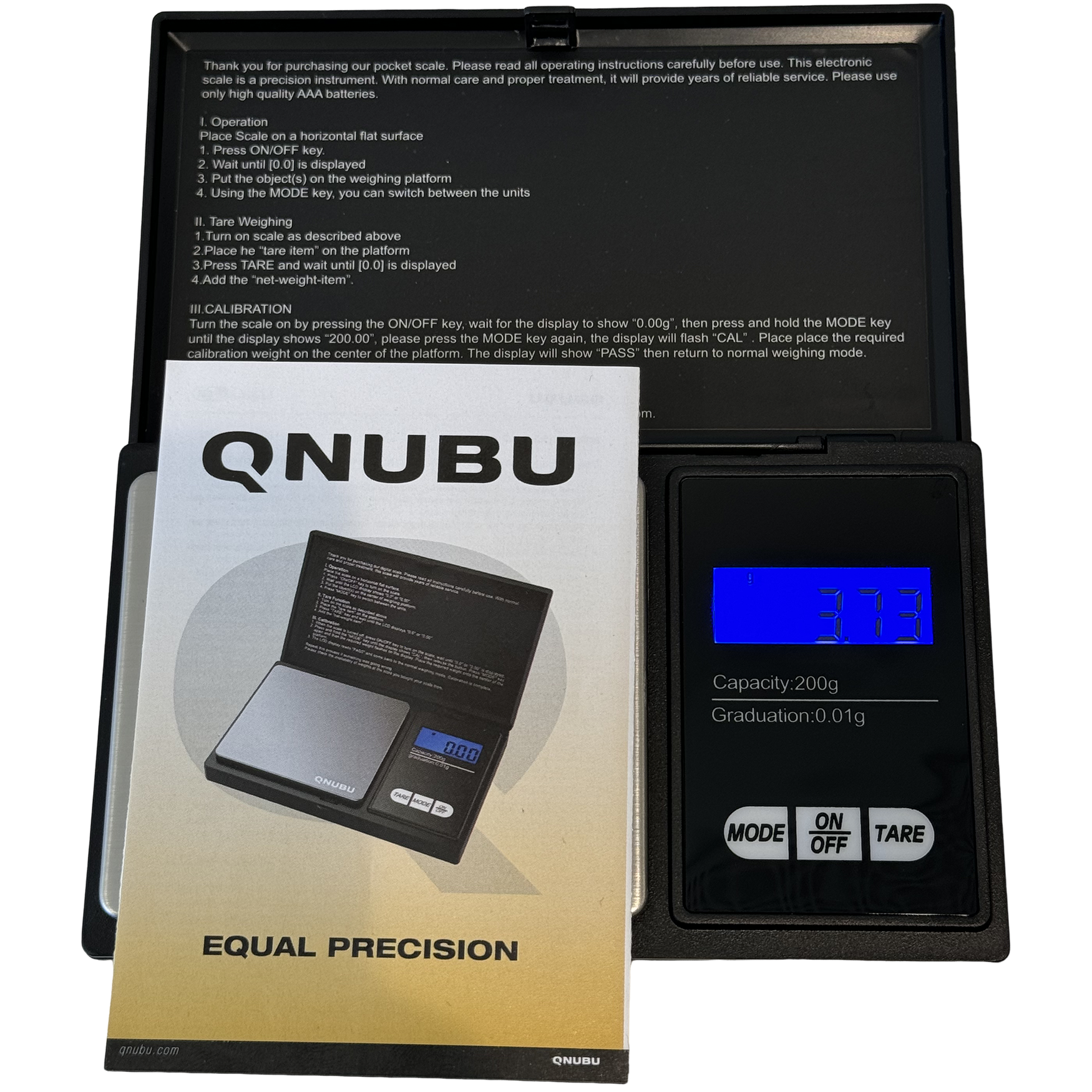 Balanza digital - Qnubu - Equal Precision (0.01g a 200g)