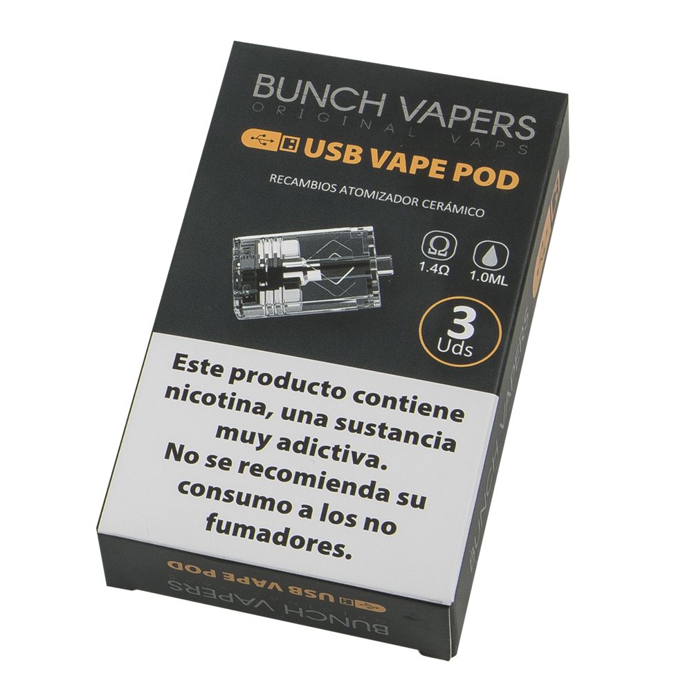 Bunch Vapers USB POD Recambio 1ml Ceramico 1.5mm (3Und)